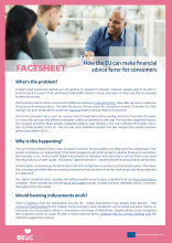 Cover of factsheet on financial advice