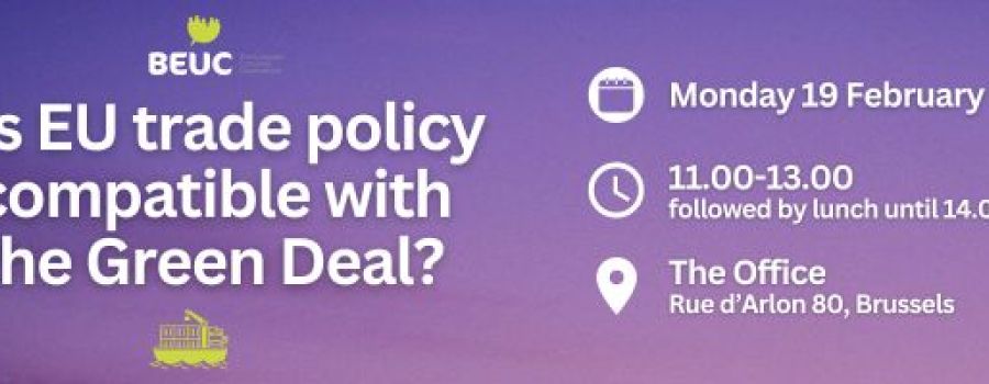 Banner for EU trade policy event