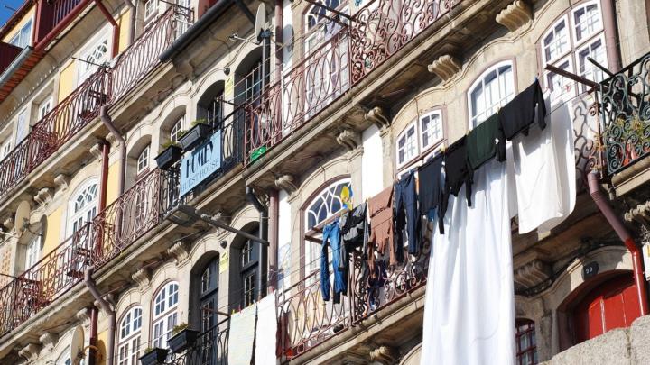 view of old buildings in Lisbon