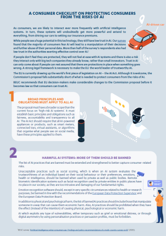 Risks of AI, checklist