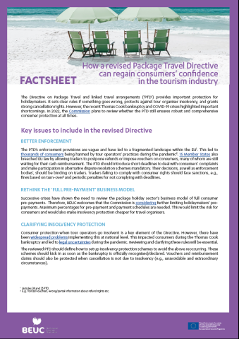 revised Package Travel Directive, factsheet