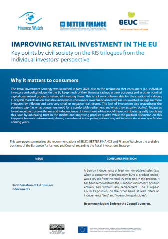 Improving retail investment in the EU